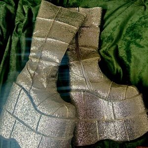 demonia glitter platform boots size 6